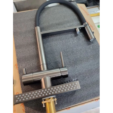 Кухонный смеситель Fabiano Fabiano FKM 3124 Black Steel (Cascad)